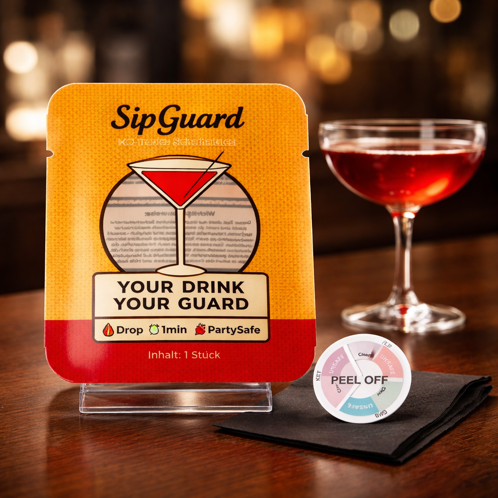 SipGuard Drink Teststicker 1 Stück – Schnelltest für K.O.-Tropfen in deinem Drink