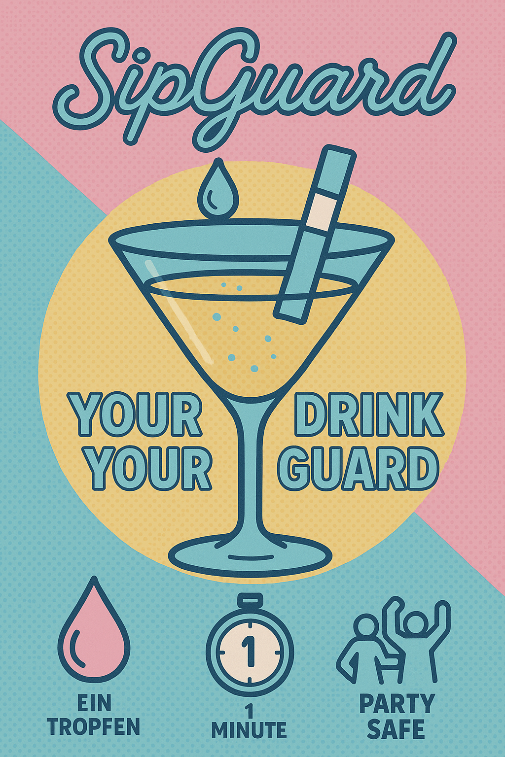 SipGuard Drink Teststreifen - Schnelltest für K.O. - Tropfen